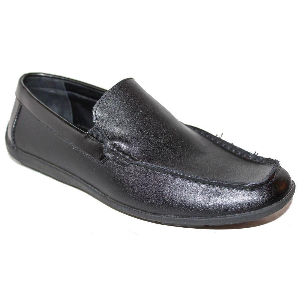 Alfani Style Bait Black Leather Slip On Loafers 10